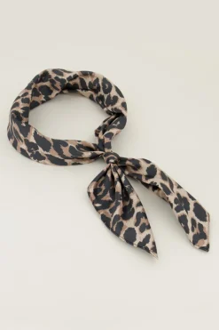 My Jewellery Mini-foulard Satiné Imprimé Léopard Discount