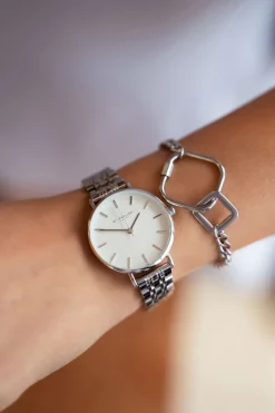 My Jewellery Montre Bracelet à Maillons Et Cadran Blanc Rond Clearance