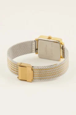 My Jewellery Montre Carrée Avec Bracelet à Maillons Dorés Et Argentés Online