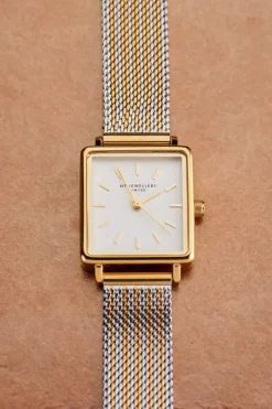 My Jewellery Montre Carrée Avec Bracelet à Maillons Dorés Et Argentés Online