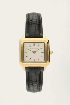 My Jewellery Montre Carrée Avec Bracelet En Cuir Noir New