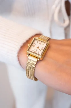 My Jewellery Montre Carrée Avec Bracelet à Maillons Tressés New