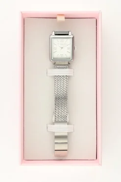 My Jewellery Montre Carrée Avec Bracelet à Maillons Tressés New