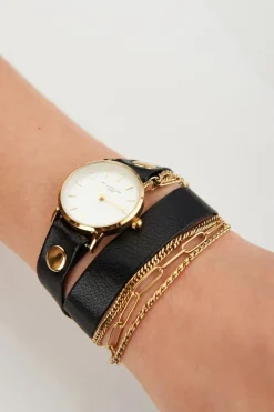 My Jewellery Montre Noire à Double Bracelet Discount