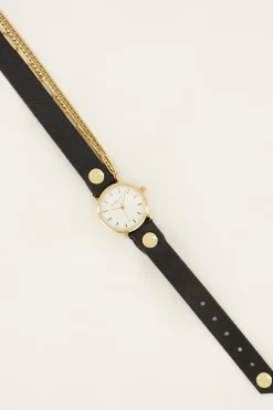 My Jewellery Montre Noire à Double Bracelet Discount