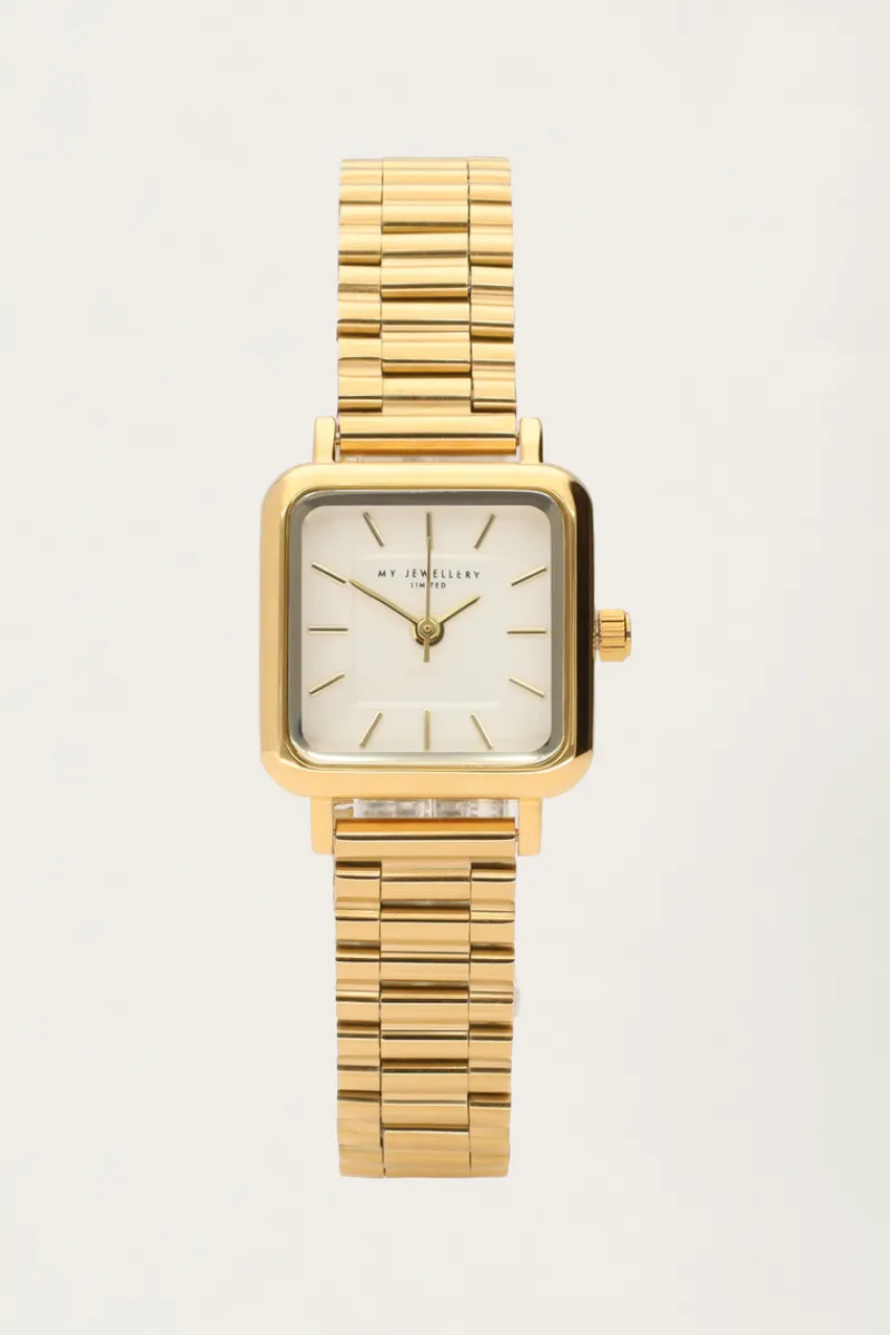 My Jewellery Montre Vintage Carrée Avec Bracelet à Maillons Sale