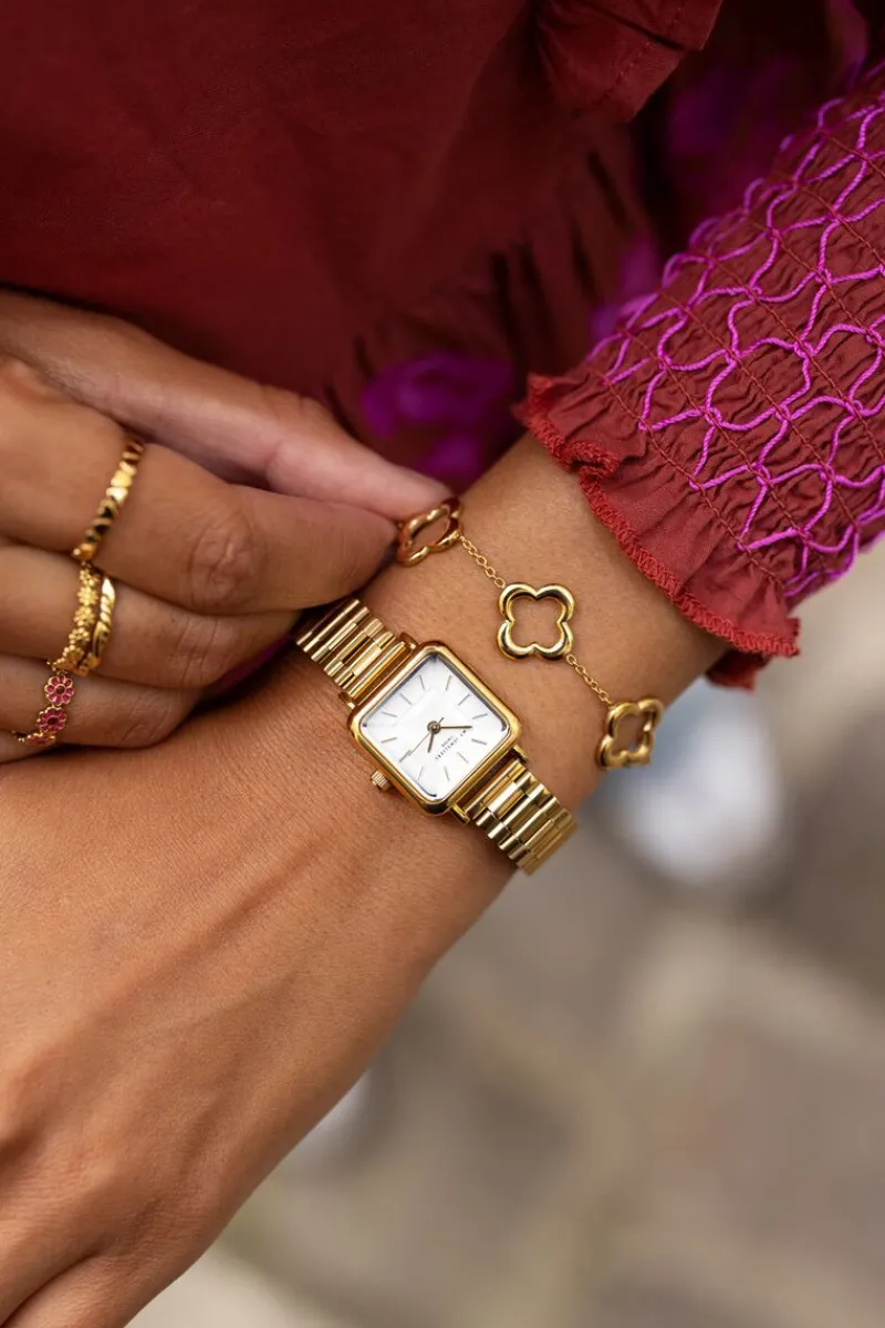 My Jewellery Montre Vintage Carrée Avec Bracelet à Maillons Sale