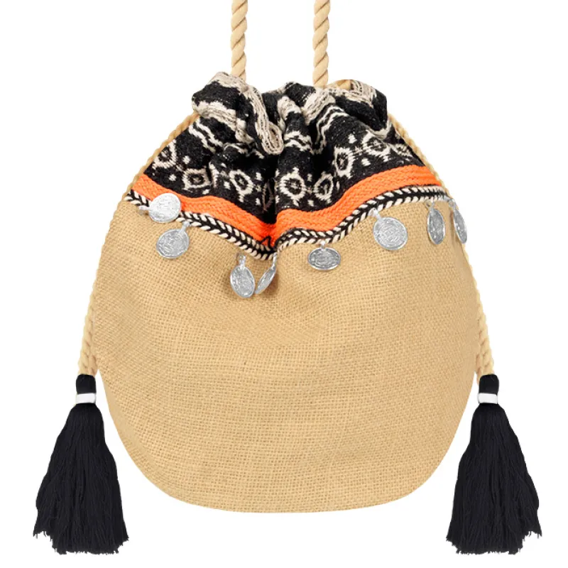 My Jewellery Multicolor Ibiza Bag - Beige/Black Fashion