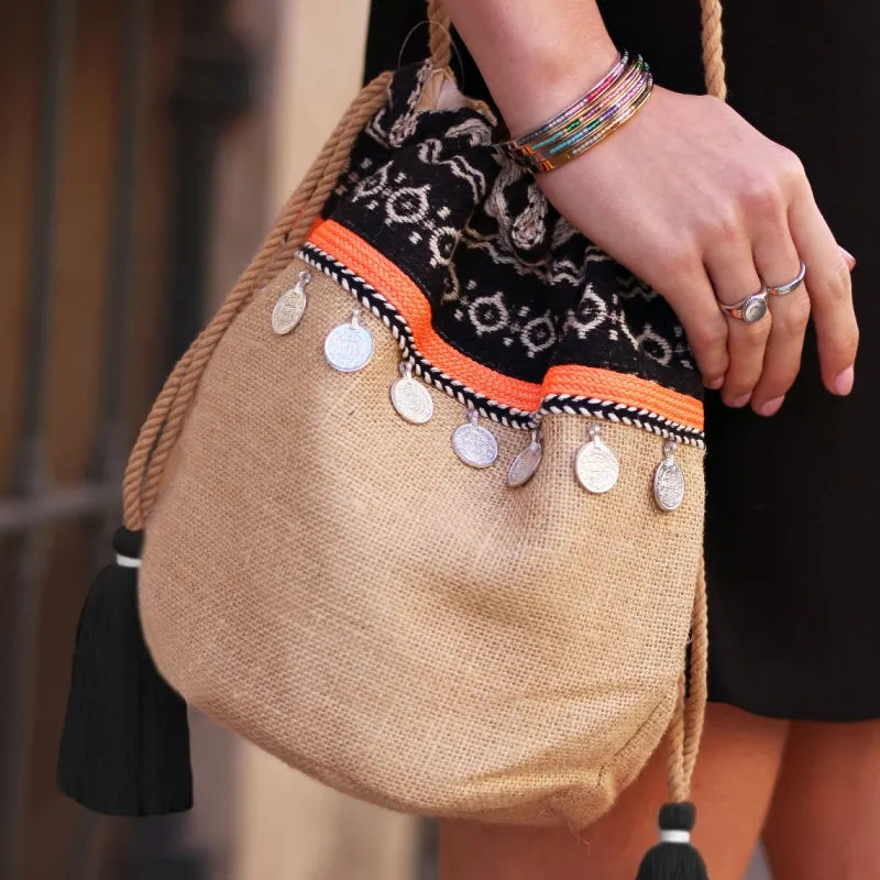 My Jewellery Multicolor Ibiza Bag - Beige/Black Fashion