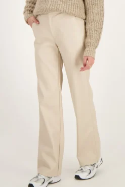My Jewellery Pantalon Ample Beige En Similicuir Clearance