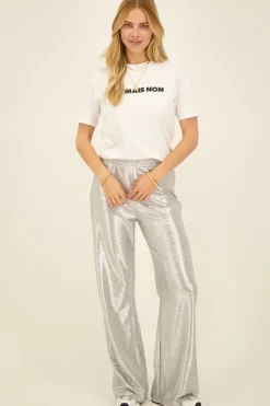 My Jewellery Pantalon Argenté à Jambes Larges Argenté/Gris Outlet