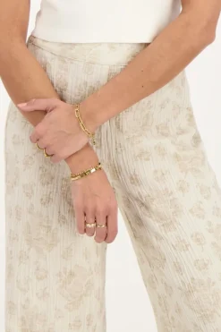 My Jewellery Pantalon Beige Avec Imprimé Fleuri Jacquard Online