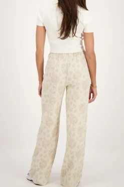My Jewellery Pantalon Beige Avec Imprimé Fleuri Jacquard Online