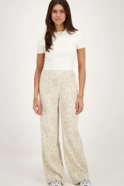 My Jewellery Pantalon Beige Avec Imprimé Fleuri Jacquard Online