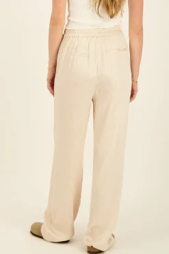 My Jewellery Pantalon Beige En Jacquard Effet Satin New