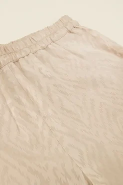 My Jewellery Pantalon Beige En Jacquard Effet Satin New