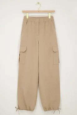 My Jewellery Pantalon Cargo Avec Taille élastique Beige Clearance