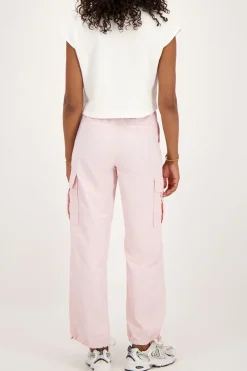 My Jewellery Pantalon Cargo Rose Pâle Avec Ceinture élastique Fashion
