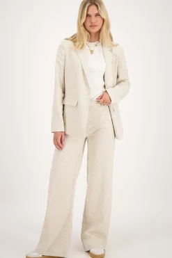 My Jewellery Pantalon En Lin Beige Avec Clous Online