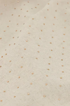 My Jewellery Pantalon En Lin Beige Avec Clous Online