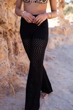 My Jewellery Pantalon Flare Noir En Lurex Fashion