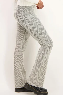 My Jewellery Pantalon Flared à Motif Noir Et Blanc Fashion