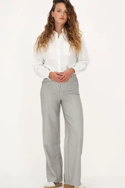 My Jewellery Pantalon Gris à Rayures Et Clous Best