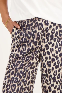 My Jewellery Pantalon Imprimé Leopard Effet Satin Hot