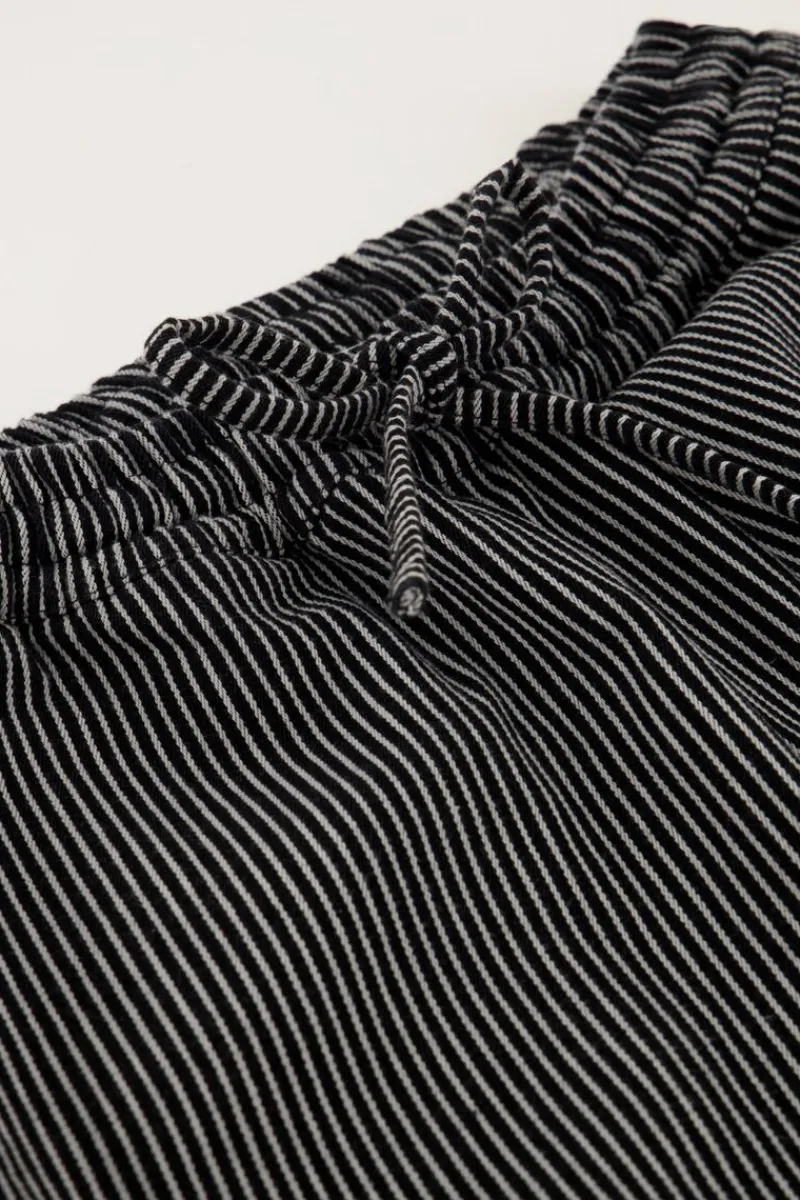 My Jewellery Pantalon Large à Rayures es Et Blanches Avec Ceinture élastique Noir Discount