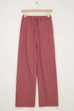 My Jewellery Pantalon Large à Rayures s Et Blanches Avec Ceinture élastique Rouge Clearance