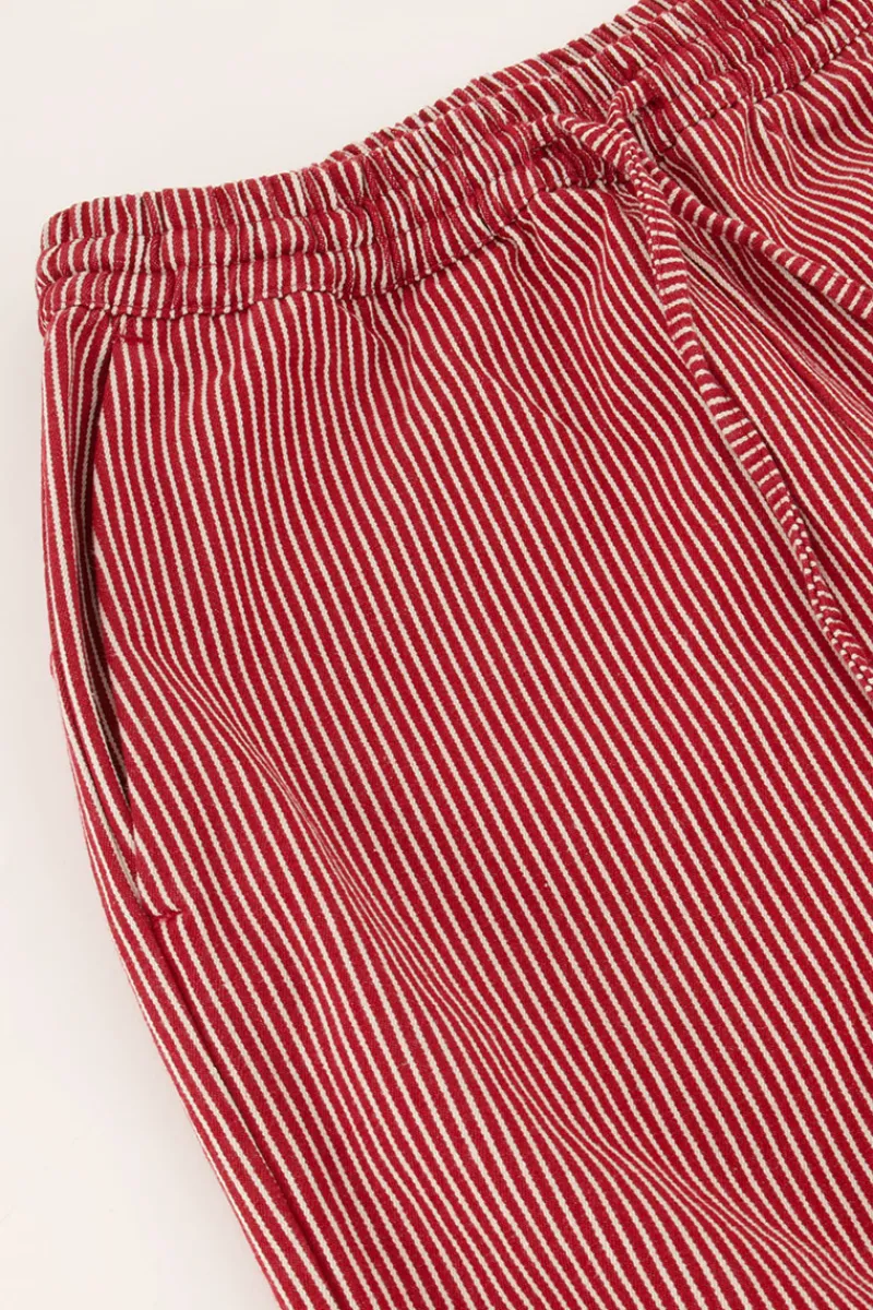 My Jewellery Pantalon Large à Rayures s Et Blanches Avec Ceinture élastique Rouge Clearance