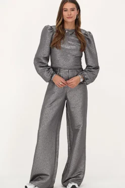 My Jewellery Pantalon Large Argenté Avec Lurex Outlet