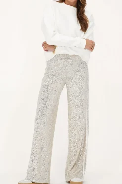 My Jewellery Pantalon Large Avec Paillettes Et Rubans New