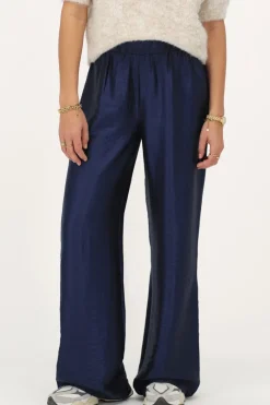 My Jewellery Pantalon Large à Taille élastique Bleu foncé Clearance