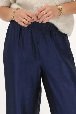 My Jewellery Pantalon Large à Taille élastique Bleu foncé Clearance
