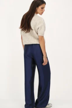 My Jewellery Pantalon Large à Taille élastique Bleu foncé Clearance
