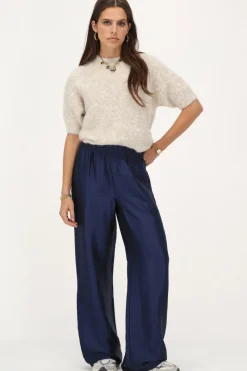 My Jewellery Pantalon Large à Taille élastique Bleu foncé Clearance