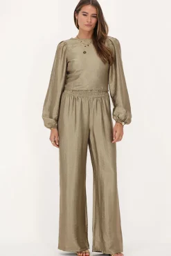 My Jewellery Pantalon Large Bronze à Taille élastique Doré/Bronze Discount