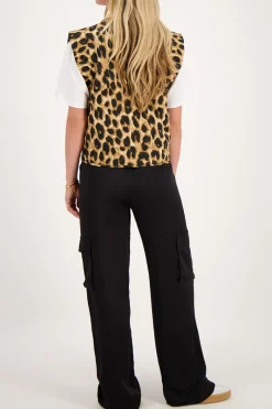My Jewellery Pantalon Large Cargo Effet Satin Noir Clearance
