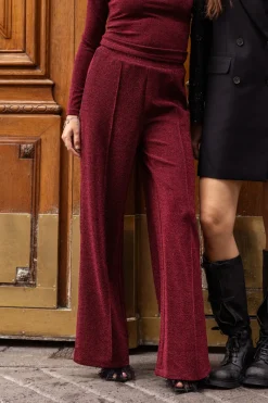 My Jewellery Pantalon Large En Lurex Rouge Foncé Rouge/Rouge foncé Fashion