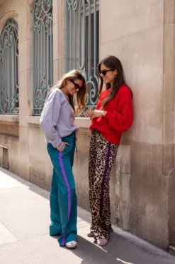 My Jewellery Pantalon Large En Satin Vert Avec Ruban Violet Turquoise/Vert Sale