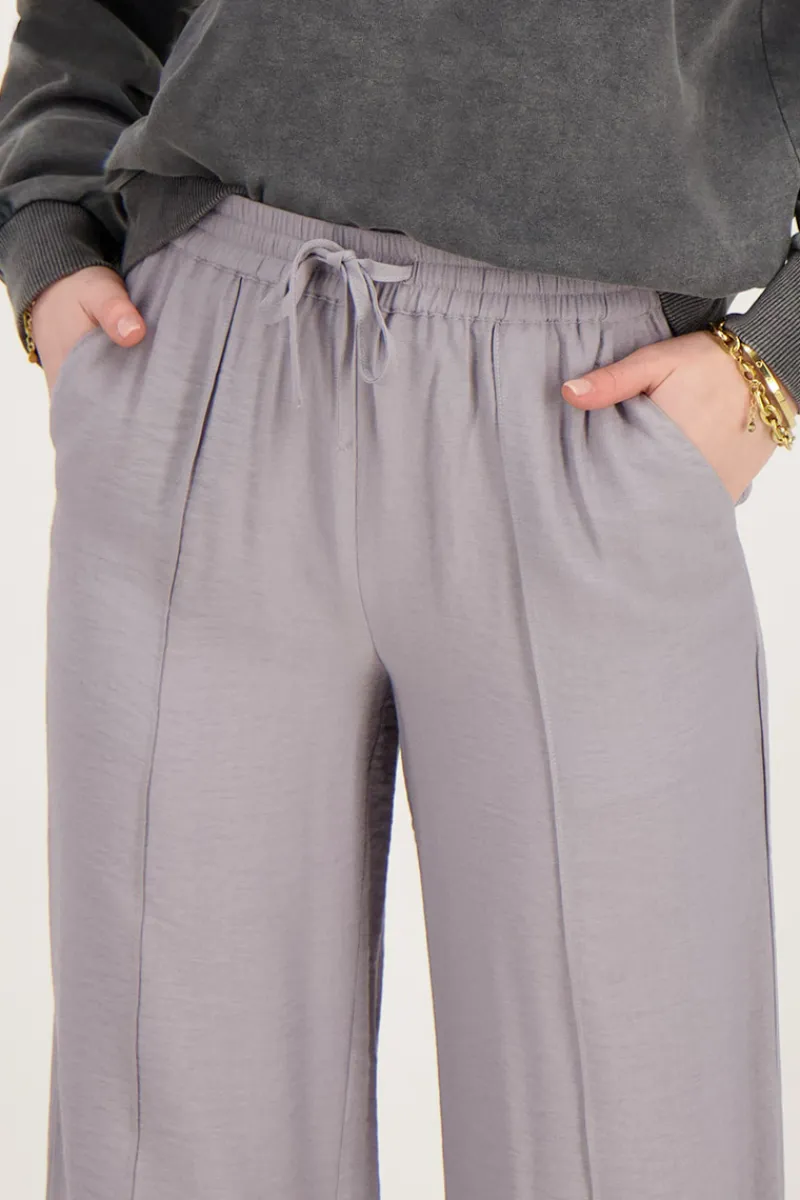 My Jewellery Pantalon Large Avec Ceinture élastique Gris Clearance