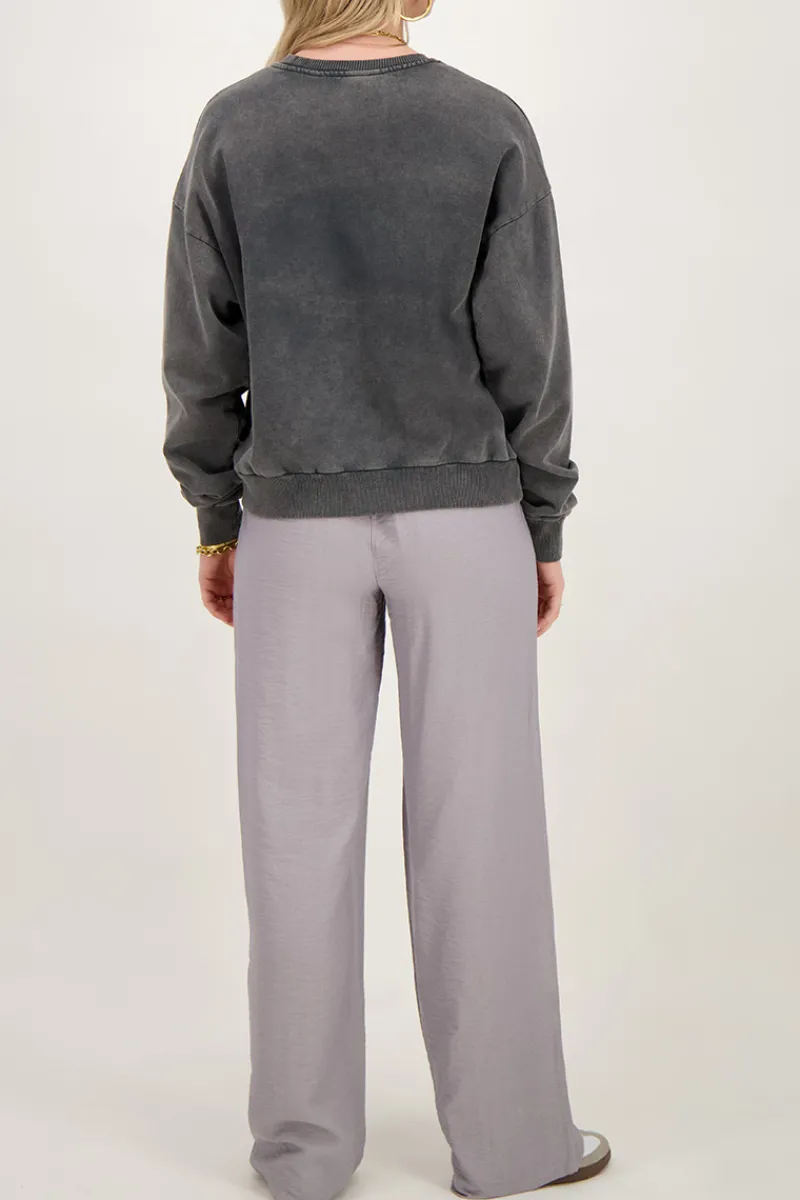 My Jewellery Pantalon Large Avec Ceinture élastique Gris Clearance