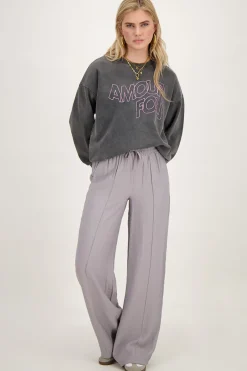 My Jewellery Pantalon Large Avec Ceinture élastique Gris Clearance