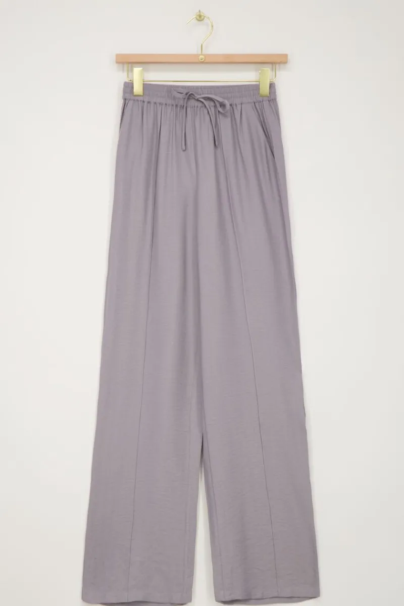 My Jewellery Pantalon Large Avec Ceinture élastique Gris Clearance