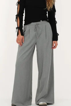 My Jewellery Pantalon Large Gris Avec Noeud Online