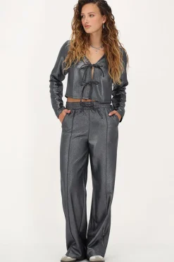 My Jewellery Pantalon Large Gris Foncé Avec Lurex New
