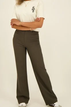 My Jewellery Pantalon Large Kaki Vert foncé New