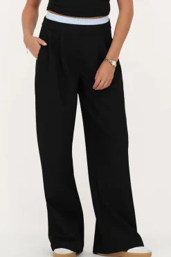 My Jewellery Pantalon Large Noir à Taille Boxer Sale