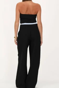 My Jewellery Pantalon Large Noir à Taille Boxer Sale